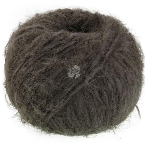 LANA GROSSA Basta| Garn im Fake Fur Look, locker verzwirnt, Franseneffekt& Merinofasern | Handstrickgarn, 50% Schurwolle & 50% Polyamid | 50g Wolle zum Stricken& Häkeln | 100m Garn FB 34