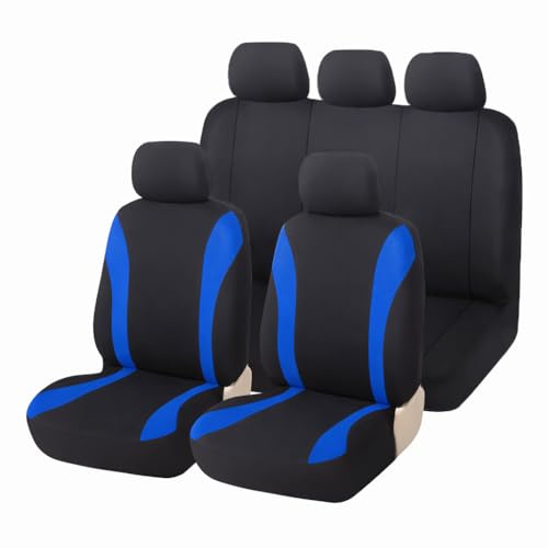 Rumplex Sitzbezüge Schonbezug Sitzauflage Für VW Für Volkswagen Golf Passat Polo Tiguan Touareg Touran Jetta Beetle Bora Caddy Cc b7 EOS Id.3 4 5 Jetta Lupo Sharan T-Cross Taigo Up Vento (Blau)