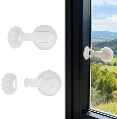 INCREWAY 2 Sets Schiebetürschlösser, horizontale Schiebetür-Sicherheitsstange, Kindersicherung für Fenster und Türbeschläge, Saugnapf, bewegliche Fensterschlösser