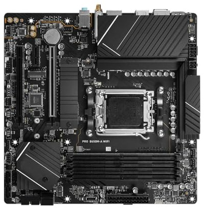 Carte mère Fit for MSI Pro B650M-A WiFi, Socket AM5, Compatible avec Les processeurs 7900X, 7800X3D et 7600, 4 emplacements DDR5 7200 MHz, 256 Go de RAM, HDMI, 2 Ports M.2 PCIe 4.0, Format mATX.