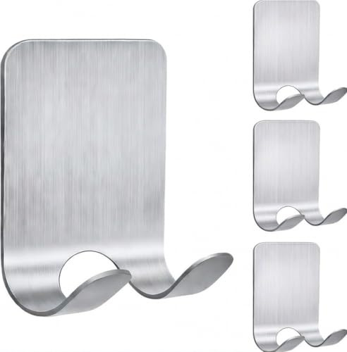 LORINIFY Rasierhalterung ohne Bohren selbstklebend – Edelstahl Wandhalter für Rasierer, Handtücher & Bad Accessoires – rostfrei & wasserfest – 4er Set
