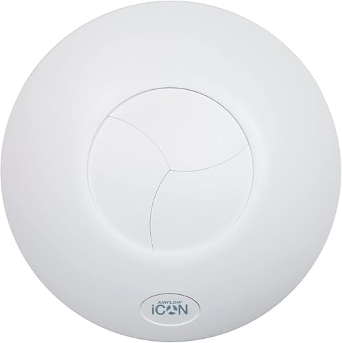 Airflow iCON 15 Extractor Fan, 19 l/s, Pull Cord Humidity Timer Module | Patented Iris Shutter, Auto-Open/Close, 28.8dB, Humidity Sensor, Manual Boost, Adjustable Timer, 3-Year Warranty