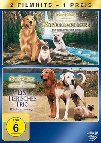 Zurück nach Hause - Die unglaubliche Reise & Ein tierisches Trio - Wieder unterwegs: 2 Filmhits - 1 Preis [DVD]