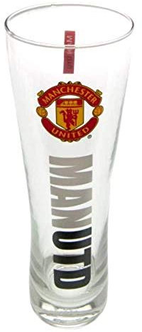Manchester United Official Peroni Style Pint Glass - Multi-Colour