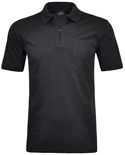 Ragman Herren Kurzarm Poloshirt, Schwarz, 4XL