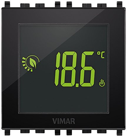 Vimar 02950 Termostato touch screen per controllo della temperatura ambiente (riscaldamento e condizionamento), per serie: Eikon, Arké o Plana, 2 moduli