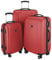 HAUPTSTADTKOFFER - Wedding - 3er Koffer-Set Trolley-Set Rollkoffer Reisekoffer, TSA, Doppelrollen, (S, M & L), Rot