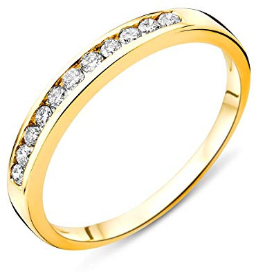 MIORE Ring Damen Gelbgold Diamant Hochzeitsband 14KT 585 mit Diamant Brillanten 0.20 ct