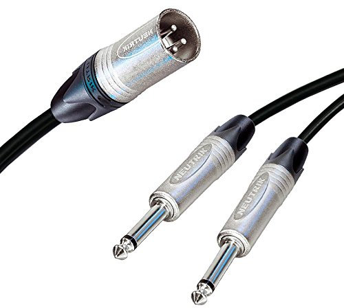 Neutrik Male XLR Split into 2 Dual Mono Jacks Cable Splitter Summing Lead 3 m Plus (8 m, Black)