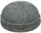 Sterkowski Docker Mütze | Harris Tweed Beanie Kappe für Herren und Frauen | Docker Cap Leon der Profi Beanie Herren Fahrrad Mütze Kapitänsmütze Herren Wintermütze Herren Schwarz/Grau 62 cm