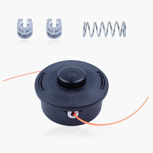 HAISHINE Cabezal Desbrozadora para Stihl Cut 25-2 para FS90 FS80 FS100 FS120 FS130 FS200 KM90 Repuesto Cabezal de Recortadora con Resorte + Ojales Cabezal