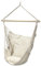 ECD Germany Hängesessel mit 2 Kissen - aus Baumwolle - Hartholz Querstab - Belastbar bis 120 kg - Beige - Indoor/Outdoor - Hängestuhl Hängesitz Hängeschaukel Hängematte Hängekorb Schaukelstuhl Sitz