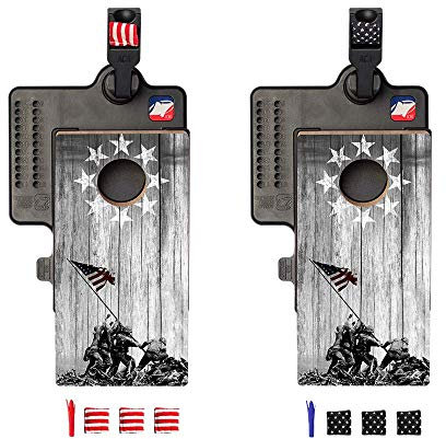 ACA American Cornhole Association Table Top Mini Cornhole Game Set American Flag Raise