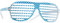 dressforfun retro Brille, Party Sonnenbrille, kariertes Gestell, für 90er Jahre Party, Oktoberfest, Ballermann Mottopartys, Fotobox Accessoires, Festival Gadget - Gitterbrille blau/weiß, 1 Stück