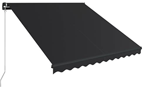 vidaXL Markise Einziehbar Handbetrieben Gelenkarmmarkise Balkonmarkise Sonnenschutz Sichtschutz Terrasse Balkon 350x250cm Anthrazit