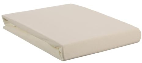 Beddinghouse Jersey Lycra Spannbettlaken für Topper bis 10cm Höhe Farbe Gebrochenes Weiss Größe 90/100x200/220x10cm