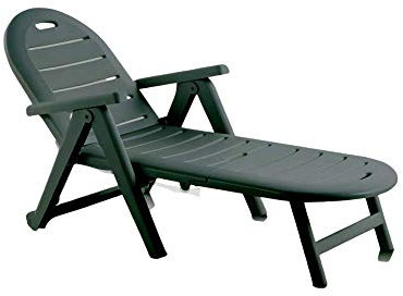 Shaf Jardin Caimán | Tumbona Plegable de Exterior con Ruedas en Color Verde | Fabricado en España con Materiales Reciclados