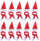 LOOGI Mini Santa Hats Santa Scarf 10pcs, Small Santa Hats Christmas Scarf for Wine Bottles Crafts Ornaments Decor