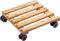 Metafranc Pflanzenroller 300 x 300 mm - 60 kg Tragkraft - Bambus-Platte - Natürlicher Holz-Look - TPE-Rollen mit 4 Feststellern / Indoorroller / Blumenroller / Transporthilfe für Pflanzen / 825340