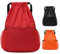 Grantop Drawstring Waterproof Bags, String Swim PE Bag, Oxford fabric Backpack Bags for men and women, for Sports School Beach Holidays Swimming Travel (Red, L)