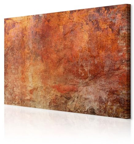 decomonkey - Impression sur Toile Intissé Abstrait 120x80 1 Pièce - Tableau Décoration Appartement Cadre en Bois Photo Déco Salon Peinture sur Toile Maison Texture de fond rouille vintage