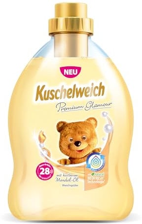 Kuschelweich Weichspüler Premium Glamour mit Mandel-Öl, Weichspüler mit besonderem Kuschelweich-Duft, Weichspüler 750 ml