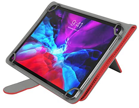 N NEWTOP Custodia Compatibile 7 Pollici Universale Cover per Tablet Dimensioni Massime 19x12.5 cm a Libro Flip in Simil Pelle Magnetica Funzione Stand Integrata Orizzontale (Red)