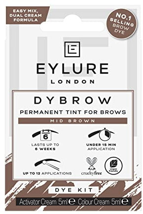 Eylure Dybrow Permanent Tint for Brows Dye Kit Mid Brown