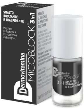 Dermovitamina Micoblock 3in1 Smalto onicomicosi - Nero - Smalto curativo per unghie - Tratta i micosi unghie piedi - 5 ml - 16 colorazioni