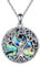 YFN Baum des Lebens Halskette Sterling Silber Yin Yang Lebensbaum Anhänger Kette Abalone Shell Keltischer Schmuck Geschenke für Damen Herren