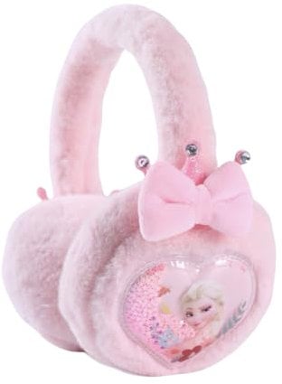 FEIFEI'S BOW Cache-oreilles Spider Elsa en polaire thermique pour enfants garçons et filles, Elsa rose, taille unique