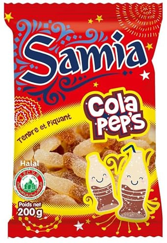 BONBONS SACHET GÉLIFIÉS COLA HALAL 200G, SAMIA, LOT DE 4