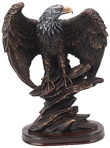 Pssopp Adler-Statue, Kunstharz, Lebendige, Geniale Adler-Figur mit Ausgebreiteten Flügeln für Rasen, Hof, Garten, Terrasse