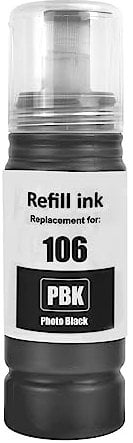 Go Inks compatible to replace Epson 106 Photo Black Refill Ink Bottle for use with Epson EcoTank ET-7700 & ET-7750 Printers