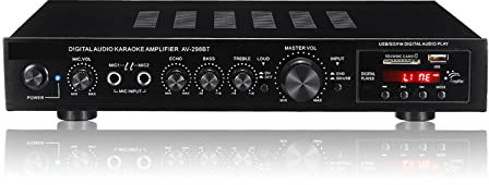 KOZWAY Amplificador estéreo de Coche Amplificador Digital Bluetooth 2000W estéreo LED USB AV Power Surround Amplificador de Alta resolución Reproductor de Subwoofer