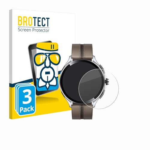 BROTECT Protector Pantalla Cristal para Xiaomi Watch 2 Pro Protector Vidrio (3 Unidades) - [Dureza 9H, Anti-Arañazos]
