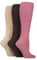 IOMI 3 Paires Chaussettes Hautes Diabétiques Longues Extra Large Chaussettes Sans Elastique (FR/ES, Numérique, 37, 42, Taille normale, Taille normale, Rose foncé)