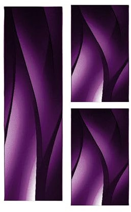 Carpetsale24 Bettumrandung Schlafzimmer 3 teilig Kurzflor Teppich Violett Bettvorleger Schlafzimmer Bettset: 2 St. 80x150 cm | 1 St. 80x300 cm - Flauschiger Teppich Läuferset Weich Moderne Design