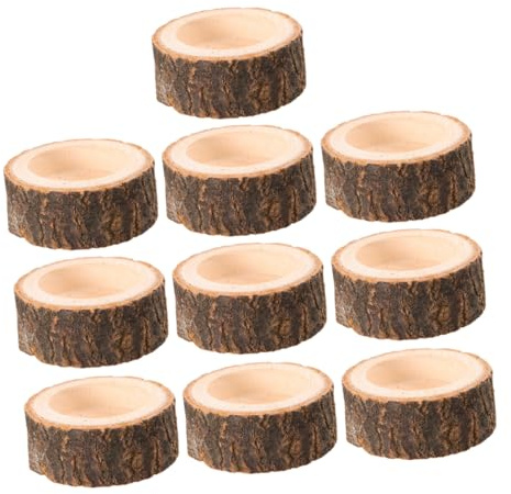 Amosfun 10pcs Wooden Stake Candle Holder Tea Light Holders for Table Table Centrepiece Decorative Ornament for Home and Wedding