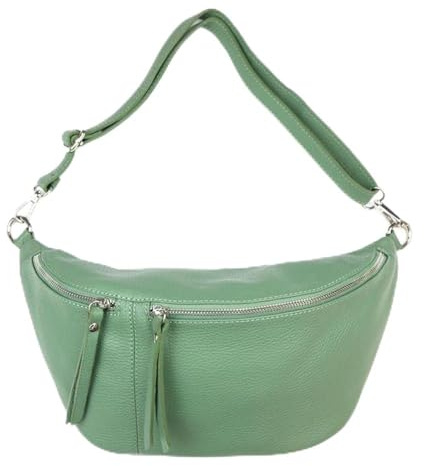 ECHT Leder XXL BODYBAG Bauchtasche UMHÄNGETASCHE CROSSBAG (Mint)