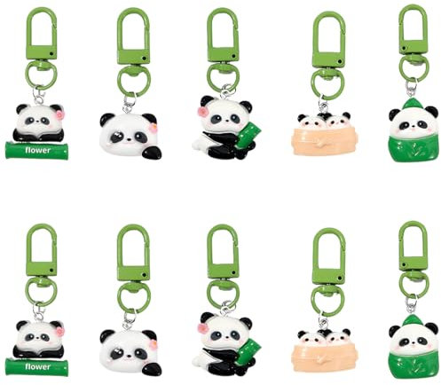 Teegxddy 10 Stücke Panda Schlüsselbund Dekoration schlüsselanhänger Kinder Geschenk für Jungen Mädchen Kinder Baby