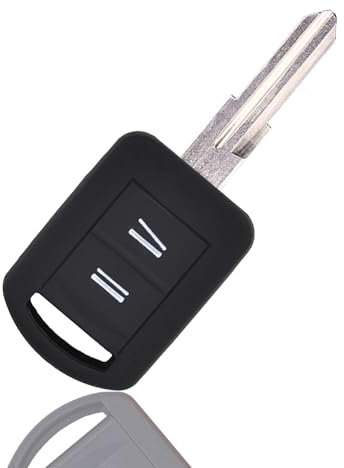 Juttzzei Opel Autoschlüssel Hülle für Opel Astra Combo C Corsa C Meriva A Zafira Tigra B TwinTop Vectra Signum Omega Schlüsselhülle, TPU Silikon Opel Corsa C Schlüssel - 2 Tasten (Schwarz)