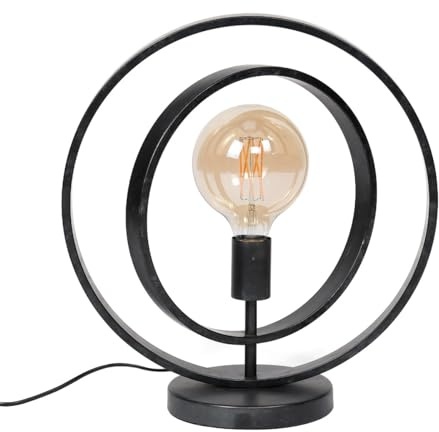 Liadomo Tischleuchte Houston – Industrial-Look – Charcoal-Finish – dekorativ – E27-Fassung – mit Kabel