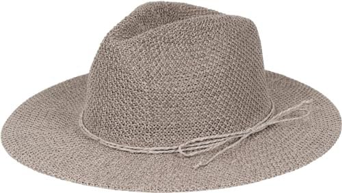 styleBREAKER Damen Panama Sonnenhut mit dünnem Hutband, Strohhut, Schlapphut, Sommerhut, Fedora Hut 04025040, Farbe:Grau