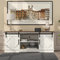 Großer TV-Schrank TV Stand Sideboard Entertainment Center mit 2 klassischen Schiebetüren Einstellbare Regale für Wohnzimmer Esszimmer Landhaus Modernes Design 150x40x60cm,vintage Braun (Weiß braun)