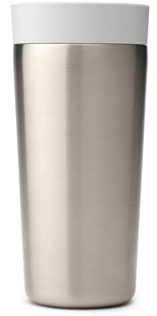Brabantia - Make & Take Mug de voyage Dark Grey (0.36L) étanche & Isotherme avec Couvercle Smart Click. Garde les Boissons Chaudes pendant 6 Heures & Froides pendant 8 Heures.