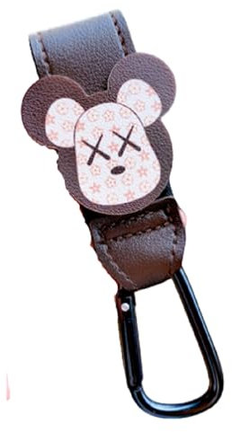 2 Pack Leather Buggy Clips,Universal Pram Hooks Pram Clips Pram Accessories,Pushchair Accessories Pushchair Bag Hook Buggy Bag Clip Stroller Hook for Hook Your Shopping Bags Safely(Brown)