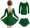 Arshiner Langarm Ballettkleid Mädchen Baumwolle Ballettkleidung Tanzkleid Rückenfrei Balletttrikot Kinder Ballett Trikot mit Tütü Ballettanzug Tanztrikot Grün 120/2-3 Jahre