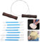 Clay Tools Set, 9 Pcs Polymer Clay Modelling Tools Including 1 Cheese Wire Cutter with Wood Handles and 8 Plastic Double Head Clay Sculpting Tools for Pottery Sculpture Ceramics Artwork