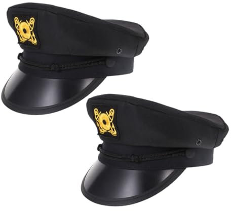 Toyvian 2pcs Ladies Bucket Hat Summer Hats for Women Sailor Party Captain Boat Sailor Costume Accessories